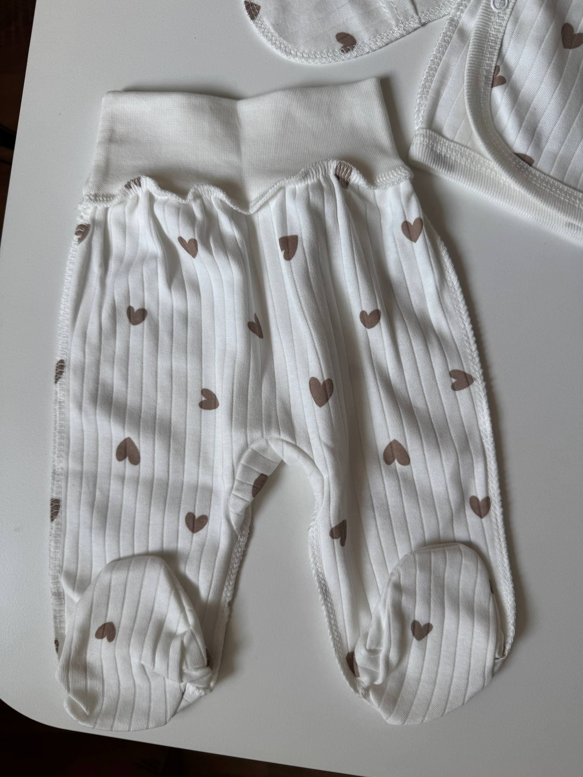 Комплект для новонароджених інтерлок 56-62 сорочка, повзунята та шапочка - Фото 2 | Дитячий одяг Store Olivka